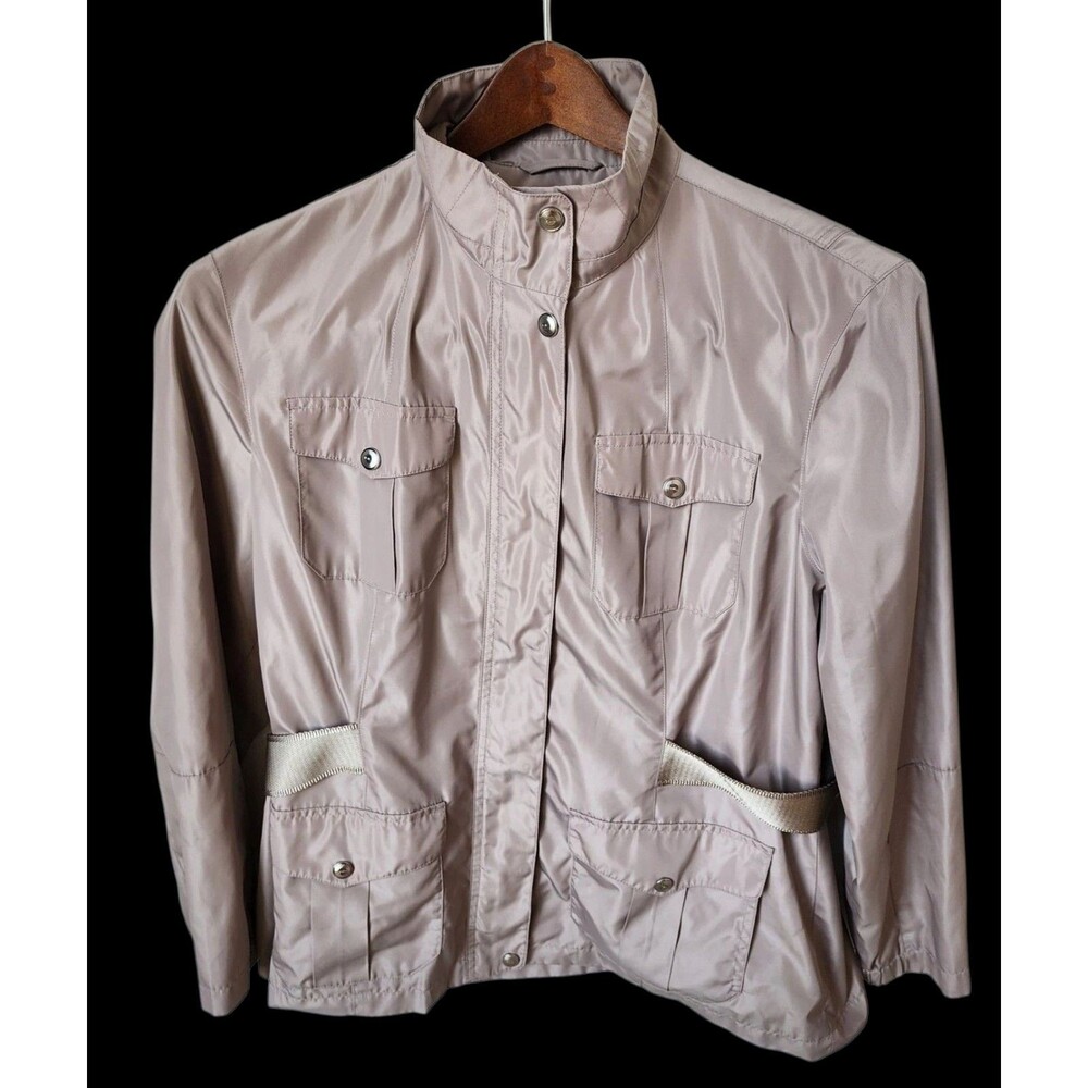 ​RALPH LAUREN POLO GOLF Women's XL Safari Utility Jacket Tan Beige Full Zip Y2K